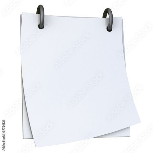 Blank white paper notepad 3d