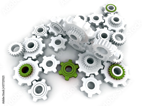 green and white mechanism