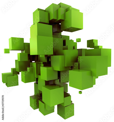 Фотография green cubic background