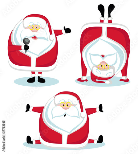 Santa Claus in different positions