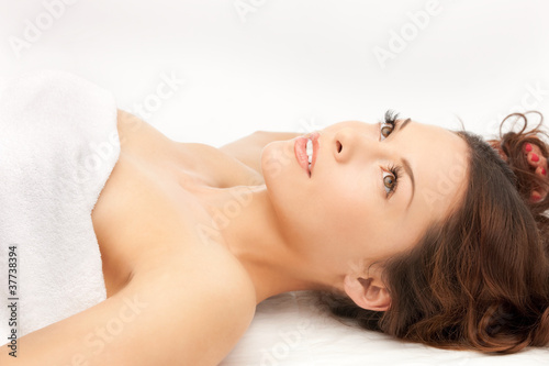 beautiful woman in spa salon