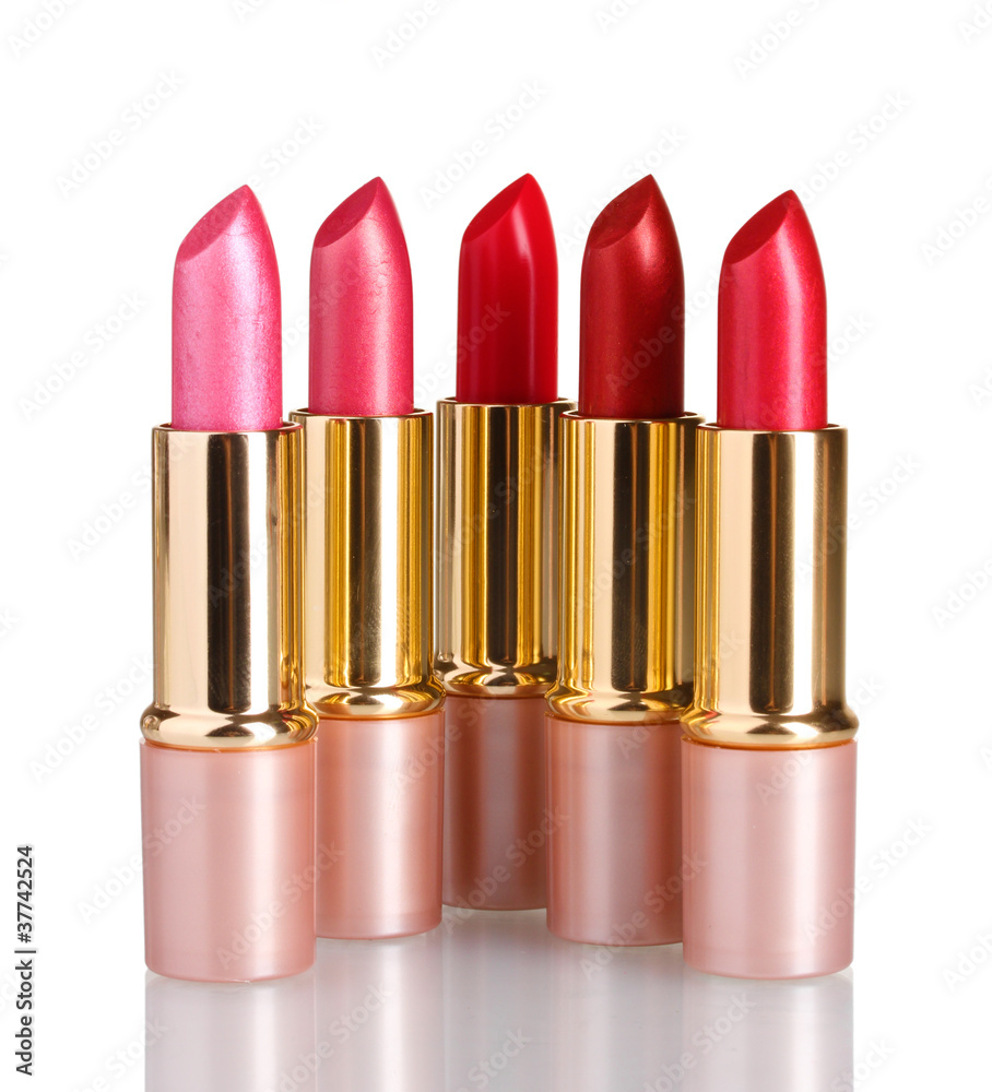 beautiful lipsticks isolated on white beautiful lipsticks isolated on white