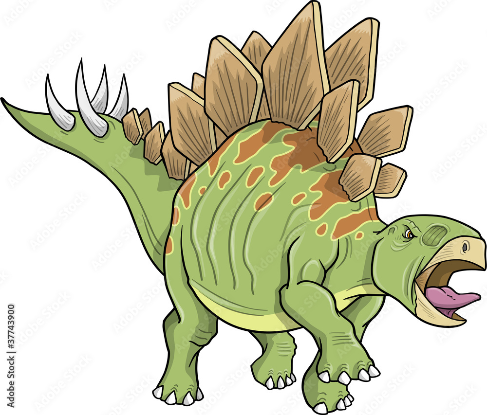 Obraz premium Stegosaurus Dinosaur Vector Illustration