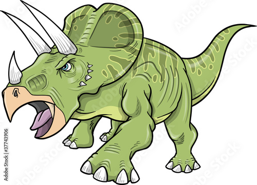 Fototapeta Naklejka Na Ścianę i Meble -  Triceratops Dinosaur Vector