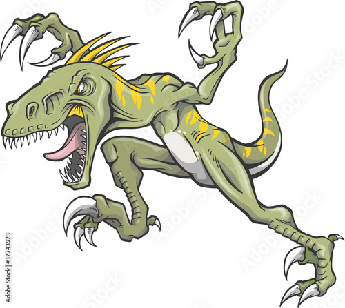 Raptor Dinosaur Vector Illustration
