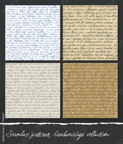 Seamless pattern: Handwritings collection.