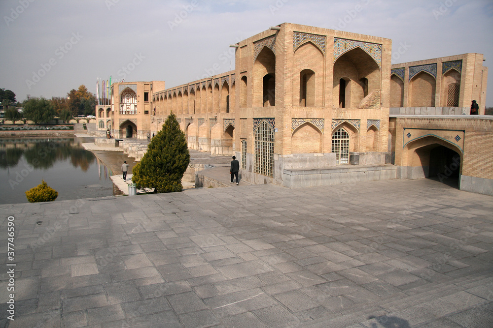 Famous historic KHAJOO bridge in Esfahan, Iran