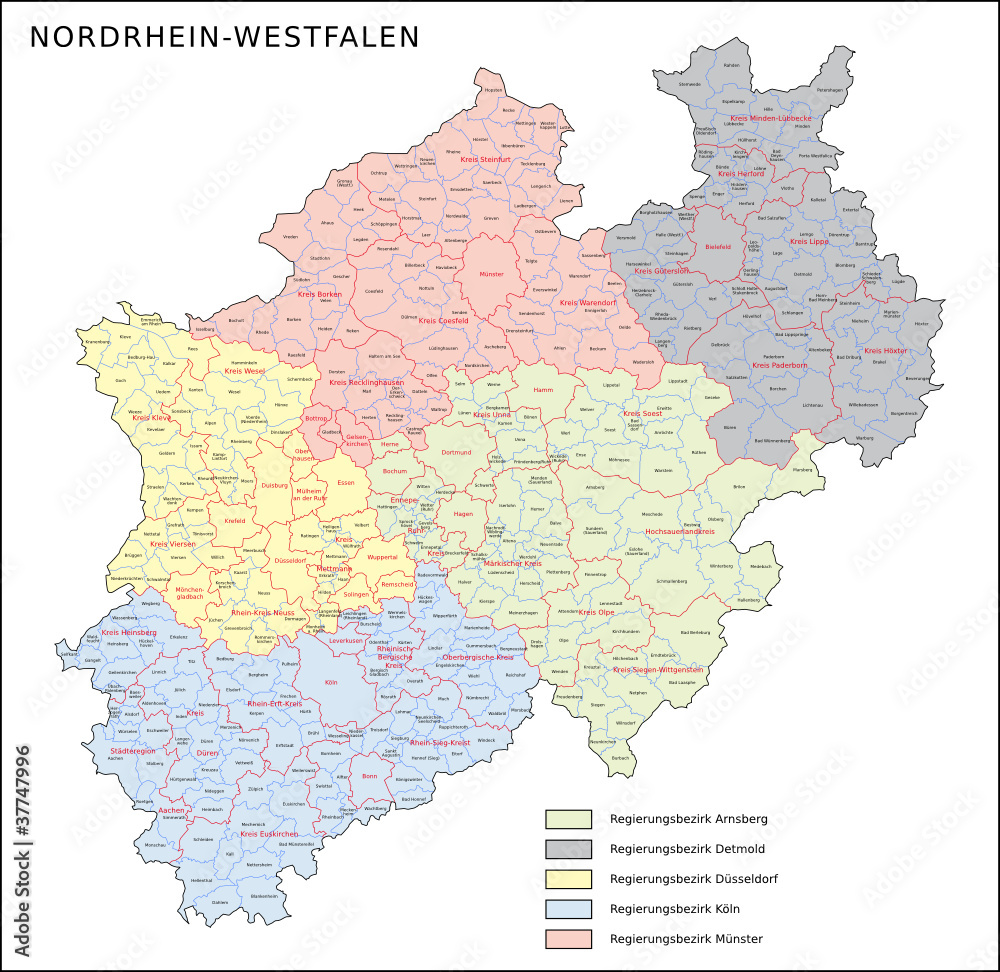 Nordrhein-Westfalen, Verwaltungsgliederung