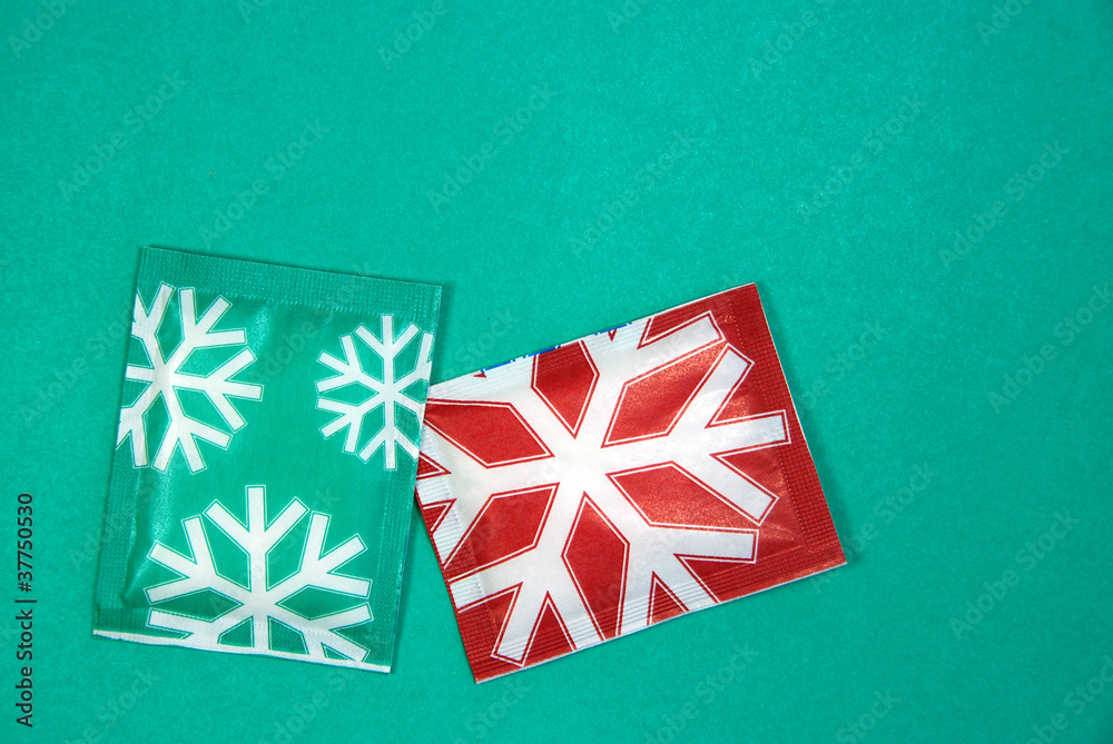 Fototapeta premium Winter sugar packets