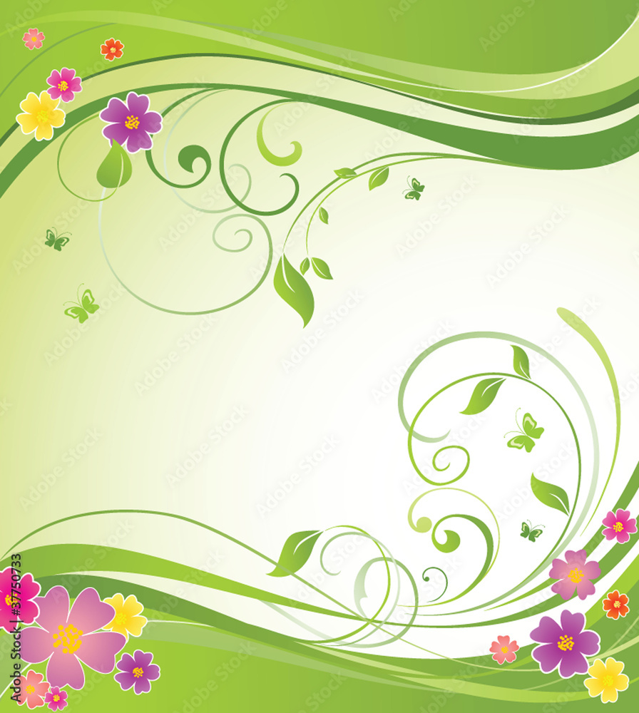 Summery floral banner