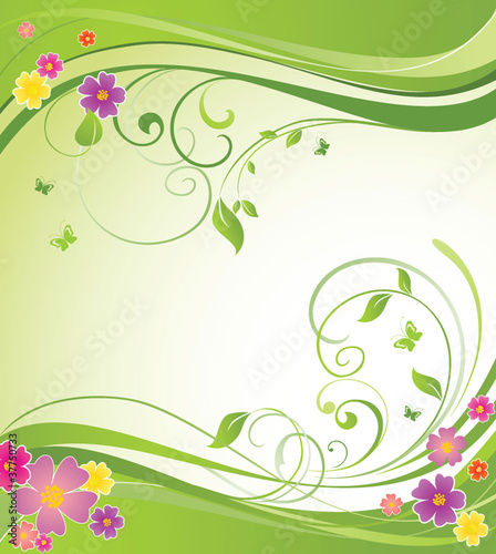 Summery floral banner #37750733