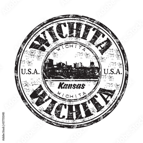 Wichita grunge rubber stamp