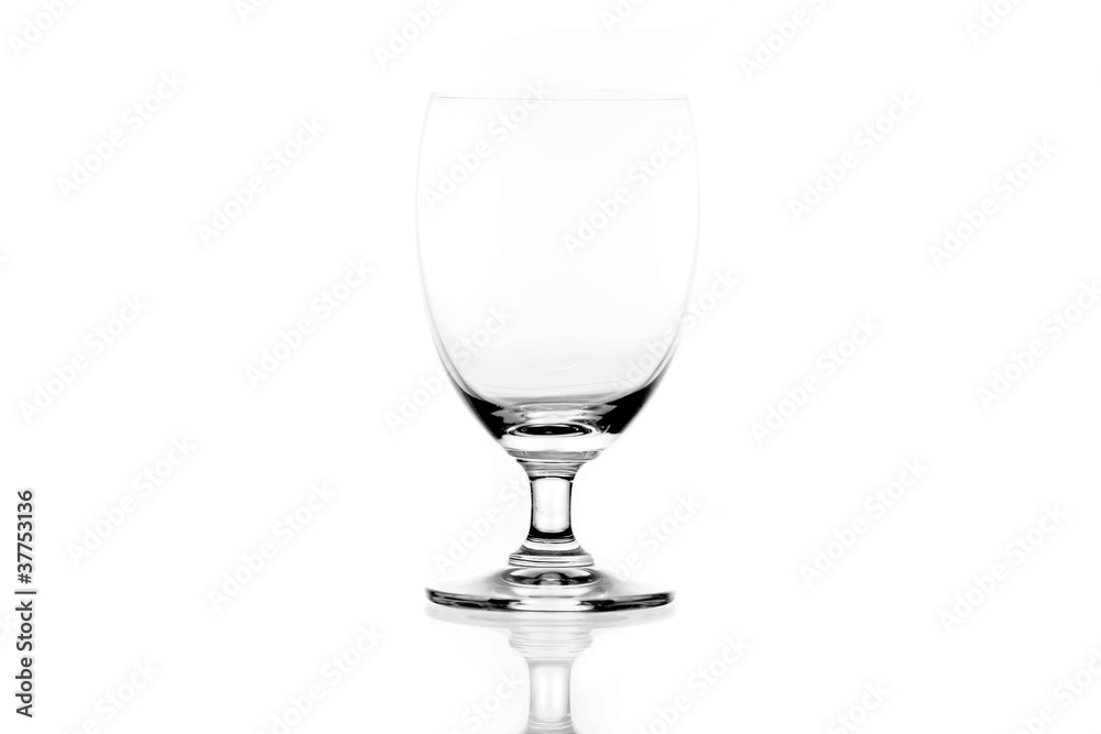 Clear glass on white isolated.