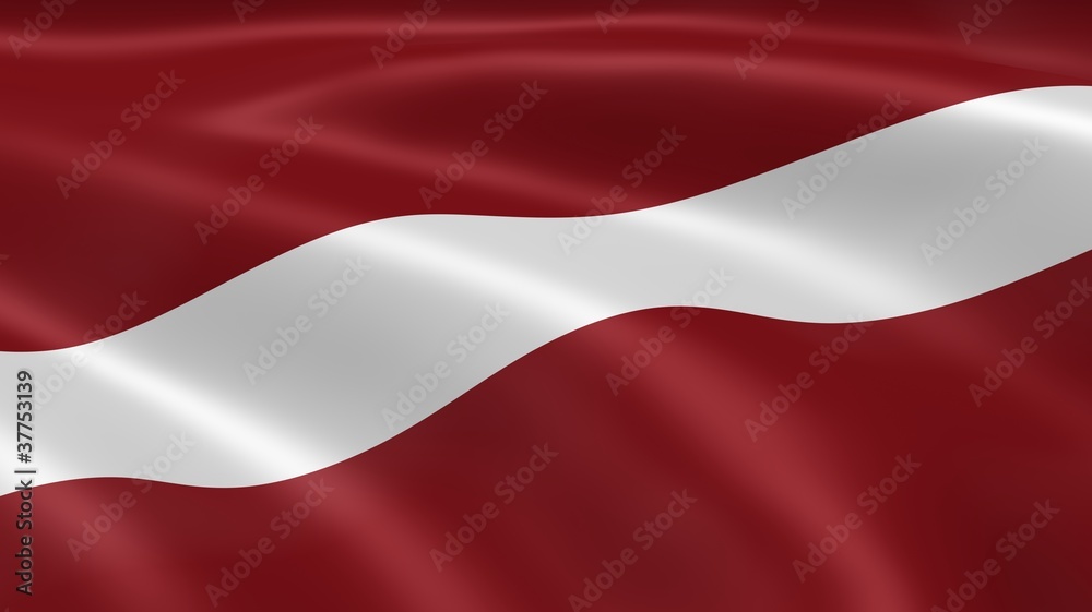 Latvian flag in the wind - obrazy, fototapety, plakaty 