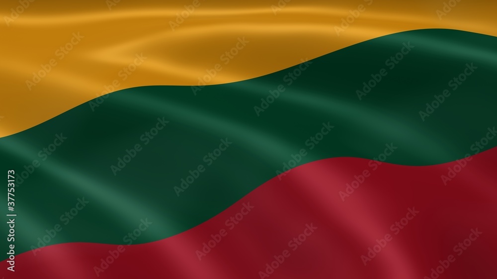 Lithuanian flag in the wind