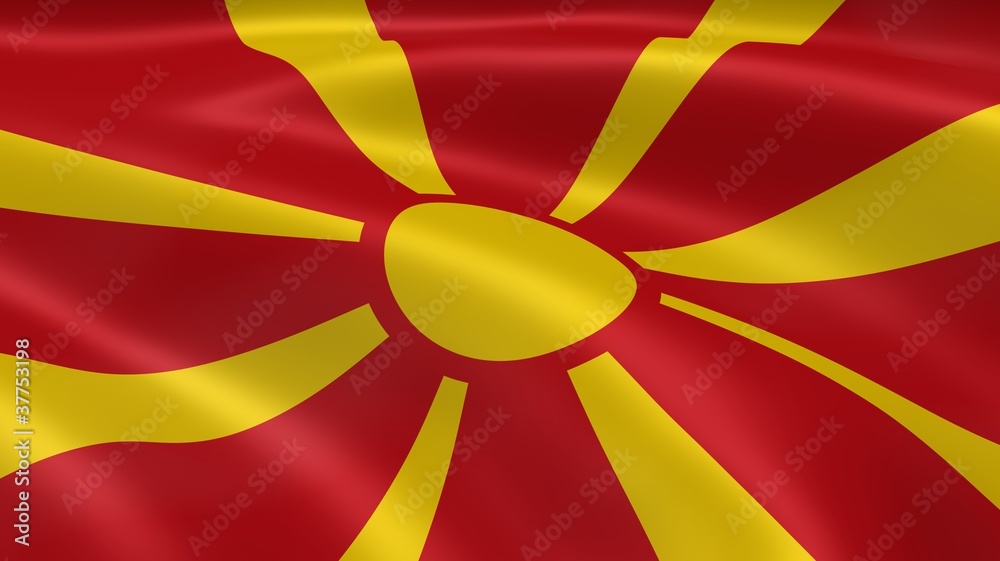 Macedonian flag in the wind Macedonian flag in the wind