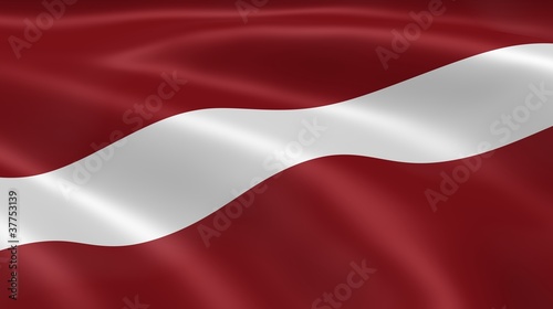 Latvian flag in the wind photo