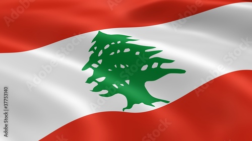 Lebanese flag in the wind