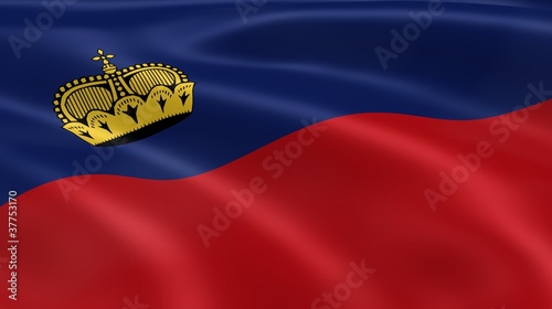 Liechtensteiner flag in the wind