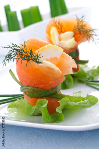 Salmone affumicato - antipasto photo