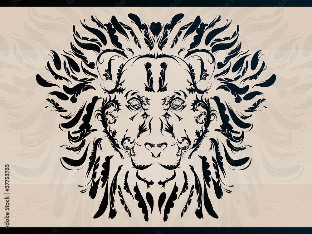 Φωτογραφία Detailed decorative lion illustration