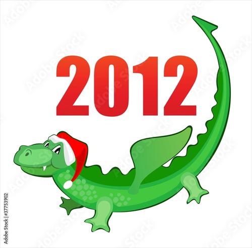 illustration new year s merry dragon