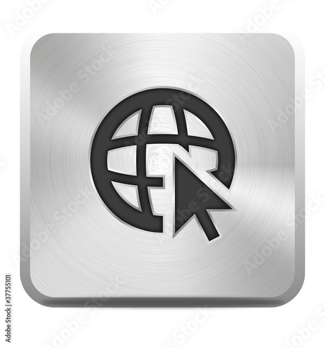 metallischerButton-weltkugel