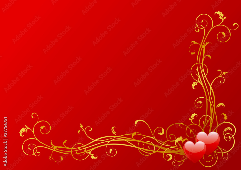 Vector valentines background of hearts and floral elements Vector valentines background of hearts and floral elements