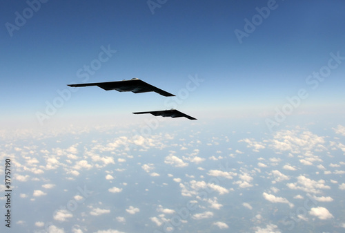 Strategic bombers in flight