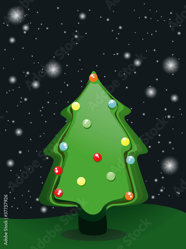 Christmas tree under the stars