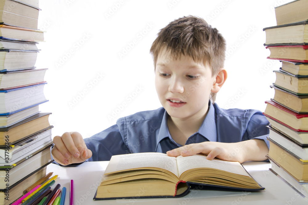 boy reading the book boy reading the book
