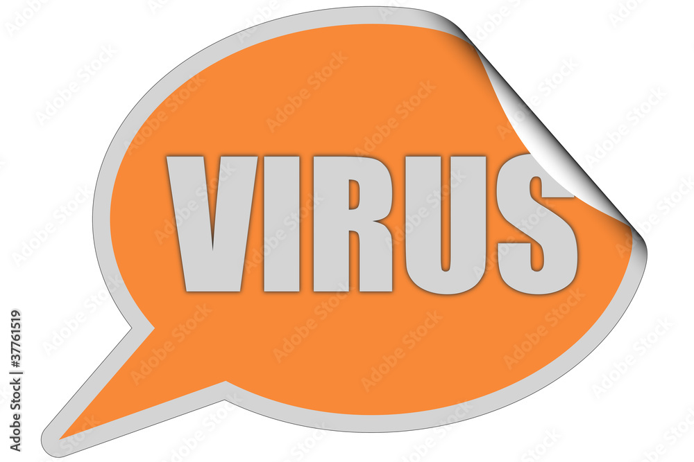 SP-Sticker orange curl oben VIRUS