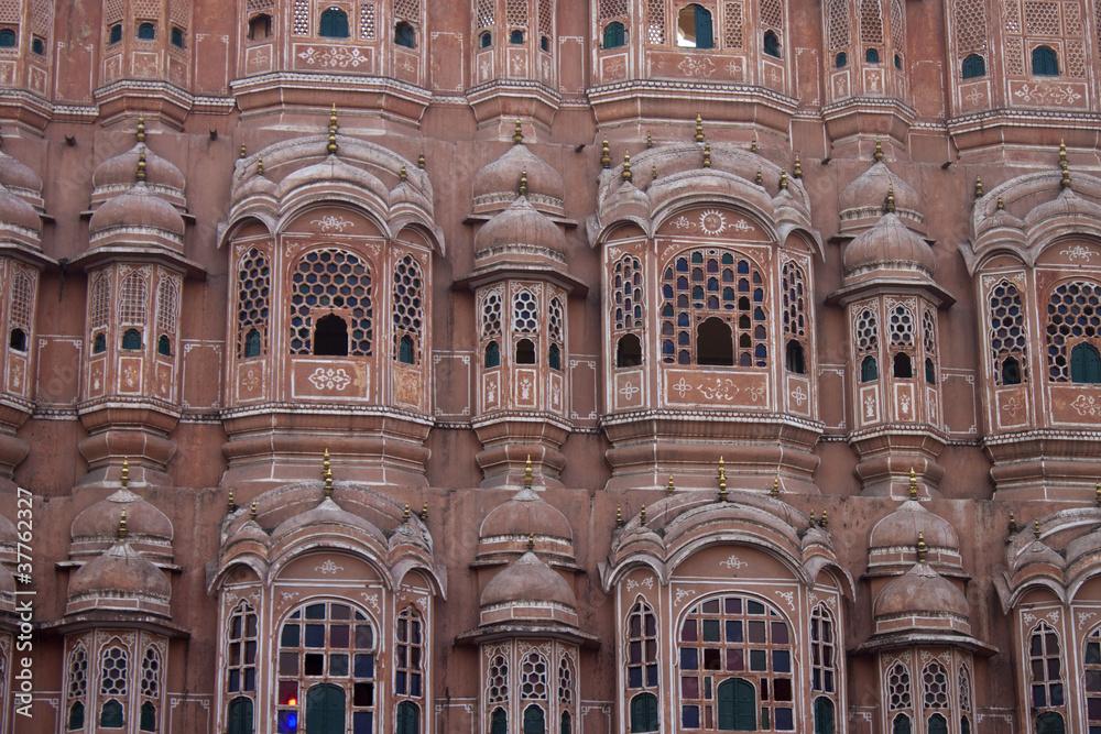 Detail of Hawa Mahal (Palace of the Winds) in Jaipur. India Detail of Hawa Mahal (Palace of the Winds) in Jaipur. India
