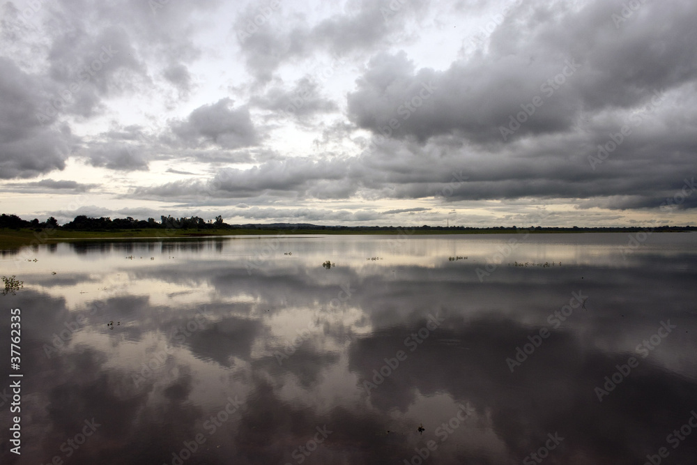 Clouds reflecting in a lake