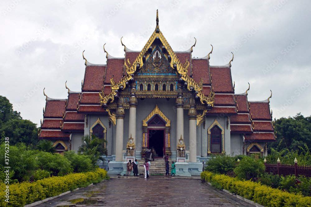 Naklejka premium Thai monastery in Bodhgaya, India.