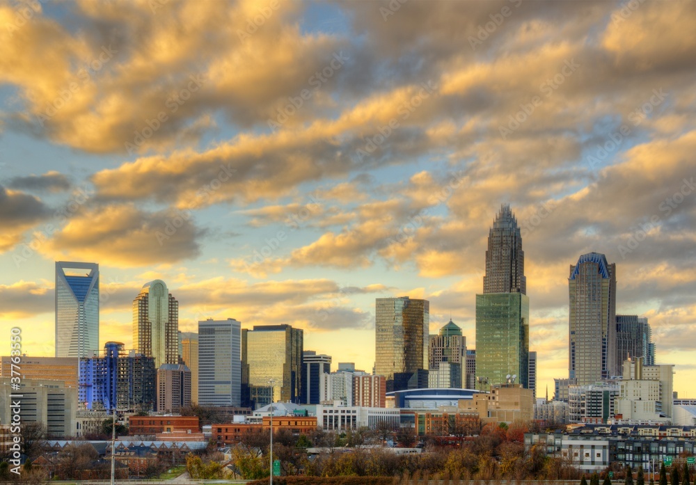 Obraz premium Skyline of Uptown Charlotte