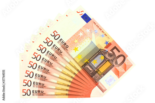 50 euro banknotes, isolated