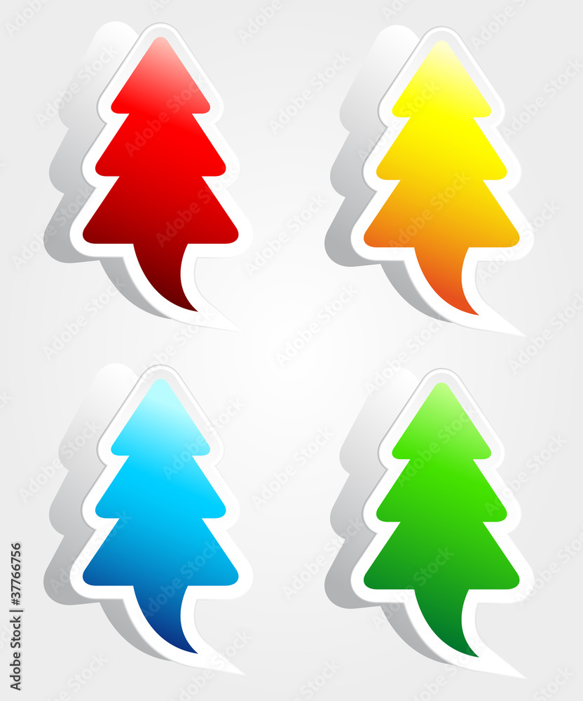 Obraz premium Set of labels - christmas trees