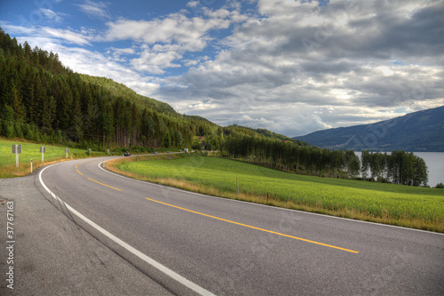 Beautiful road in norwegian mountains, Europe.