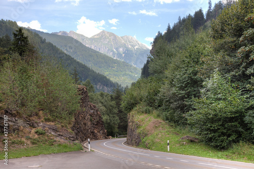 Beautiful road in swiss alps, Europe.