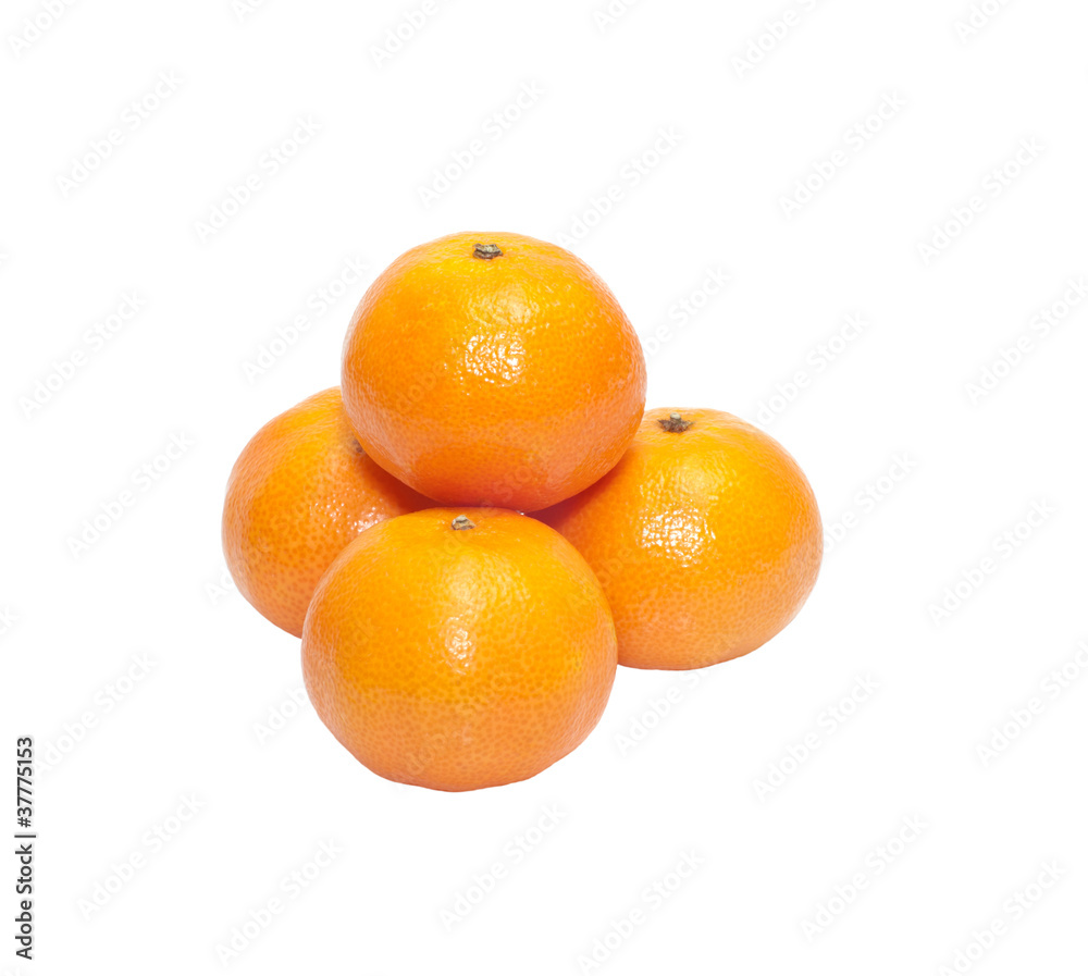 Ripe tangerines it is isolated on a white background. Ripe tangerines it is isolated on a white background.