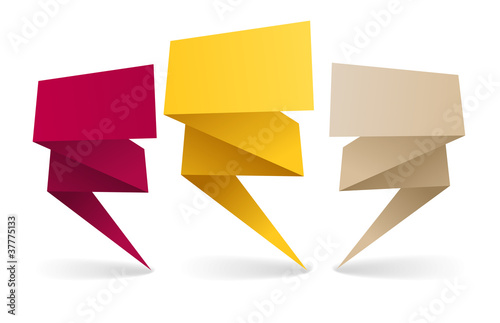 Colorful polygonal origami banners