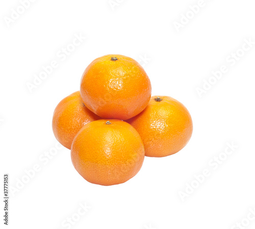 Ripe tangerines it is isolated on a white background.