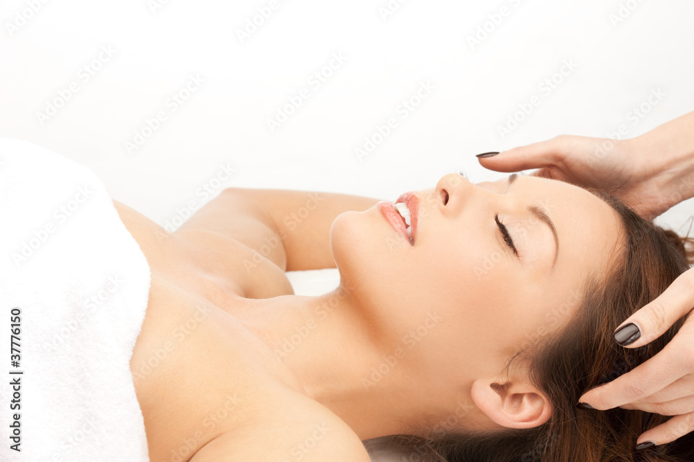 beautiful woman in massage salon