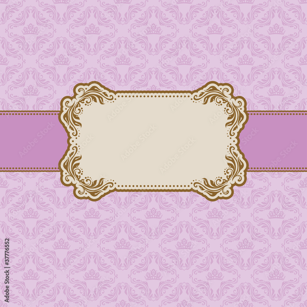 Template frame design for greeting card . Seamless background.