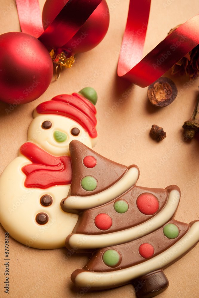 Beautiful Christmas Cookies with Red Ribbon