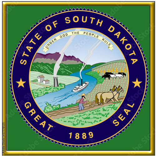 usa states city county south dakota seal coat emblem photo