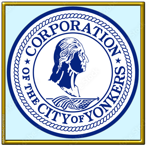 usa states city county yonkers seal coat emblem