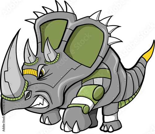 Robot Machine Triceratops Dinosaur Vector