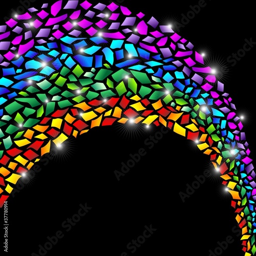 Arcobaleno Coriandoli Astratto-Confetti Rainbow Abstract-Vector
